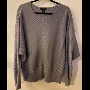 Alfani womens gray ribbed long sleeve sweater